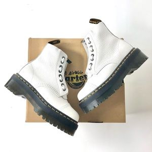 Dr. Martens White Platform Boots